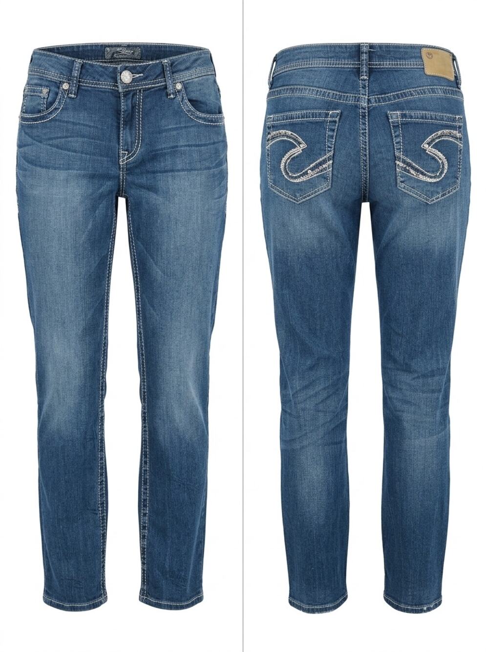 Silver Jeans SAM Boyfriend Blue Straight Leg Women Size W31 L28